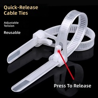 Attaches-câbles en nylon réglables à clipser, rétractables, réutilisables, colorées, en plastique, pour jardinage, avec boucles réutilisables, 100 pièces