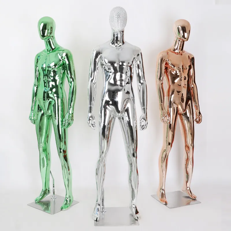 Maniquíes de galvanoplastia de cuerpo entero de oro de lujo para ropa maniquí de cuerpo completo maniquí en forma de vestido maniquíes