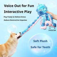 Jouet pour chien poulpe avec son de papier froissé, jouet interactif à tirer pour chiens de taille moyenne à grande, jouet à mâcher anti-déstruction pour animaux de compagnie pour le jeu autonome