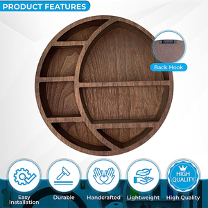 Decorative Home Hanging Display <strong>Shelf</strong> For Bedroom,Dorm,Nursery Easy Mount Storage Crystals Wooden Crescent <strong>Moon</strong> <strong>Shelf</strong> Wall Decor - Product Image 2