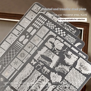 Papillon français coeur amour fleur année <span class=keywords><strong>serpent</strong></span> motif Nail Art modèles plaque en acier inoxydable dentelle outil de transfert <span class=keywords><strong>ongles</strong></span> estampage - Product Image 1