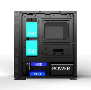 Computadora de la caja del juego de la <span class=keywords><strong>PC</strong></span> de la torre media de vidrio templado ATX CPU de Destop ARGB - Product Image 3