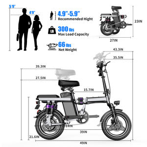 Vélo électrique mini 14 pouces OEM ODM directement de l'usine, batterie lithium 48V 15Ah, vélo pliable, vente en gros, logo personnalisé - Product Image 6