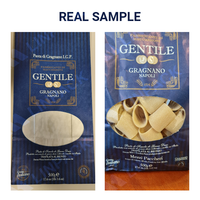 Machine d'emballage rotative automatique pour sachets préformés, norme européenne LINPACK, pour macaronis et pâtes sèches (spaghetti), avec fonction de remplissage et de scellage.