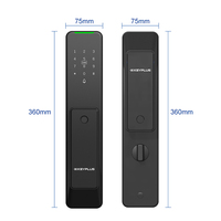 Accueil entièrement automatique sans poignée push pull carte mot de passe connexion dans la serrure intelligente numérique multipoint porte empreinte digitale