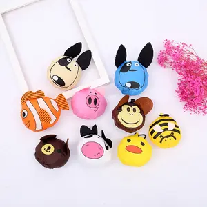 Bolsa de la compra plegable de poliéster OEM RPET reutilizable Impresión personalizada con forma de animal lindo