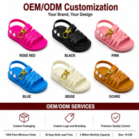 Chaussures pour enfants, sandales en PVC avec sangle en forme de cage, décor oreilles de lapin, semelle souple antidérapante, vente en gros, MOQ 1800