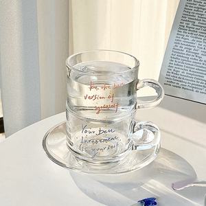 Service de verres d'été en verre, style INS, pour café, lait et thé de l'après-midi, tasses au design raffiné - Product Image 3