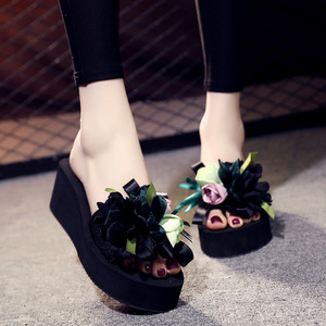 Women's Summer Thong <b>Sandals</b> Thick Soled Platform Wedge Heel Non Slip Fashionable Outdoor High Heeled Beach Vacation <b>Sandals</b> - Product Image 6