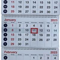 Calendrier mural pliable personnalisé pour la publicité et la promotion de l'entreprise 2027 - 2029, planification mensuelle sur 3 mois