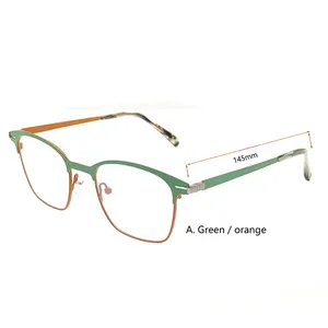 Matel gözlük çerçeveleri yeni tasarım özel matel gözlük paslanmaz çelik gözlük çift renk fabrika outlet
