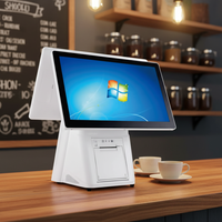 Terminal de point de vente tactile capacitif Intel I3 4 Go blanc 15,6 pouces avec imprimante thermique et garantie d'un an pour la vente au détail