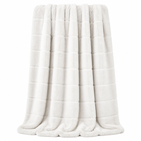 Couverture de lit d'hiver en fourrure de lapin artificielle 3D sculptée, double couche, super douce et chaude, en jacquard, pour hôtel et maison
