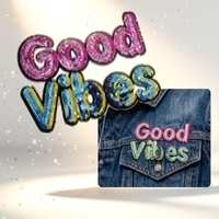Patchs de lettres à paillettes en gros Good Vibes avec support thermocollant pour vêtements, vestes, sacs, directement du fabricant