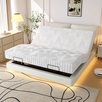 Lit Moderne Simple Intelligent Électrique Zéro Pression Automatique Multifonctionnel Double Flottant Oreille d'Éléphant Lit Maître en Cuir Véritable