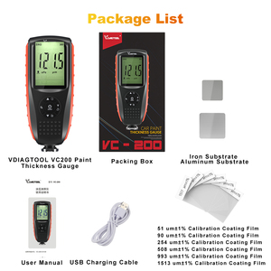 VDIAGTOOL VC200 자동차 페인트 터치업 체크 기계 코팅 두께 게이지 자동차 검사 장치 자동차 바디 페인트 스캐너 손상 - Product Image 2