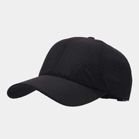 Gorras de béisbol deportivas personalizadas al por mayor, impermeables, de secado rápido, con orificios cortados a láser, de color sólido, transpirables, de malla, para golf, modelo común.