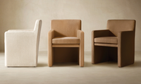 Fauteuil de salle à manger en tissu sur rail de haute qualité, avec cadre en bois massif, couleur personnalisée, style postmoderne italien MATIA, pour hôtel et restaurant