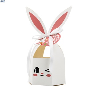 Boîte-<span class=keywords><strong>cadeau</strong></span> à thème de Pâques avec un design mignon de lapin, panier de <span class=keywords><strong>chasse</strong></span> aux œufs, conteneur, boîte à bonbons pour fête d'enfants - Product Image 3
