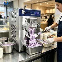 Machine à Glace Professionnelle Mvckyi, Sorbetière Commerciale à Glace Dure, Réglable, en Acier Inoxydable, Écran Tactile, pour Lait et Eau