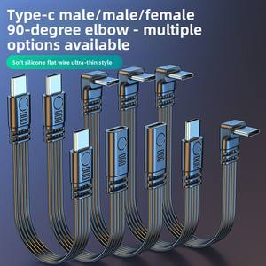 <span class=keywords><strong>C</strong></span>âble de charge <span class=keywords><strong>USB</strong></span> 2.0 plat en silicone souple <span class=keywords><strong>Type</strong></span>-<span class=keywords><strong>C</strong></span> avec charge rapide PD et transfert de données pour utilisation en voiture - Product Image 2