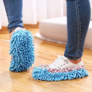 Multifunction Floor Dust Cleaning Foot Slippers Lazy Mopping Home Cleaning Microfiber Soft Mop Dusting Chenille Shoes