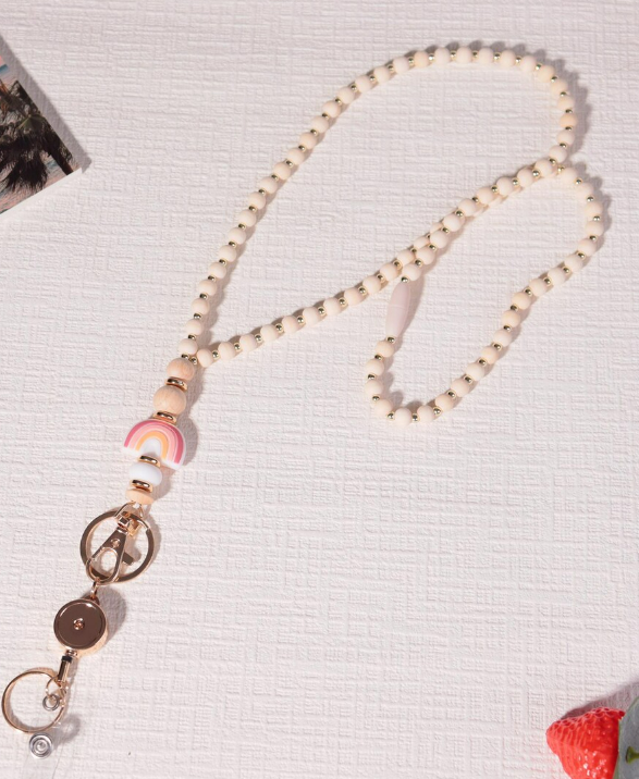 Custom Silicone Beads Acrylic Blank Pencil Teacher Lanyard Wholesale Image 4