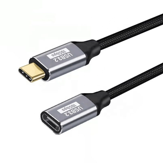 5A 100W Fast Charge Type C Extension Cable USB3.1 Gen2 10Gbps High Speed Data Transfer Male Female Nylon 12 Months Warranty