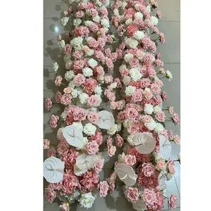 White Pink Color Rose Floral Runner For Table Centerpiece Wedding Flower Centerpiece For Sale