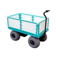 Petit chariot électrique à 4 roues, chariot à main à plate-forme, chariot de jardin extérieur, chariot à benne basculante, robuste