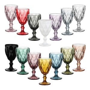 הסיטונאי, מסיבת חתונה משובצת בציר שמפניה כחול ענבר יין כוסות זכוכית צבעונית - Product Image 6