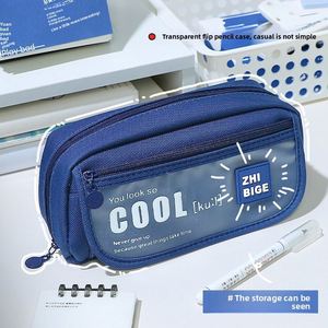 Estuche portátil multicapa, bolsas coloridas y geniales para estudiantes, almacenamiento de papelería, estuche para lápices, suministros de bolsas Kawaii - Product Image 4