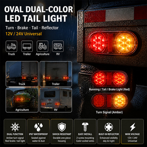 Nueva Luz Lateral LED Amarilla y Roja Yuge para Camión Cascadia 2010-2016, Remolque, 14 LED, 12V, Luz de Freno y Advertencia para Barco/Caravana - Product Image 4
