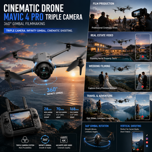 Dron Cinematográfico Mavic 4 Pro con Triple Cámara, Gimbal Infinity y Rotación de 360° para Producción Cinematográfica, Inmobiliaria, Viajes y Bodas - Product Image 1