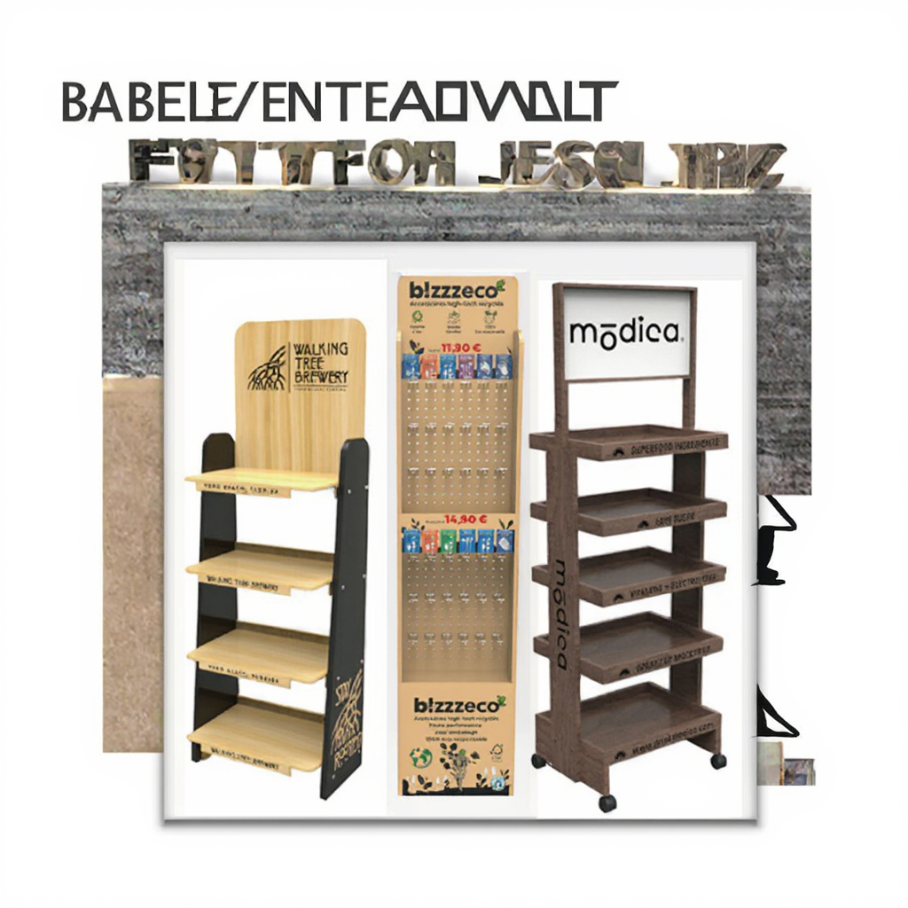 Apache Customizable Modern 5-Shelf Floor Standing Rack Natural Finish for Beer Painted Shelves Wood Display Stand Easy — view 2