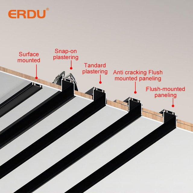ERDU Wholesale Magnetic Smart Cob Dimmable 4000K Ra90 Surface Recessed Pendant 48V LED Track Light System