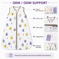 Gigoteuse Bébé 100% Coton Sans Manches Couverture Portable Fermeture Éclair Bidirectionnelle Imprimé Monstre Respirante 0-24 Mois Personnalisable OEM