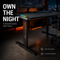 Bureau de jeu réglable en hauteur, tables de jeu avec surface en fibre de carbone, structure métallique avec rangement, durable, en forme de Z, vente en gros d'usine