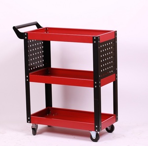 รถเข็นโลหะอเนกประสงค์แบบปรับแต่งได้รถเข็นใช้งานรถเข็นรถบรรทุกโลหะรองรับ OEM & OBM ทำจากเหล็กทนทาน - Product Image 3