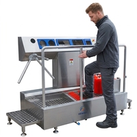 Station d'hygiène automatique pour le lavage des chaussures avec nettoyage et désinfection à la mousse pour usine de transformation alimentaire