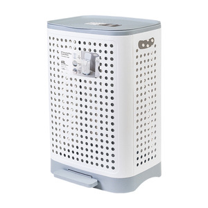 <span class=keywords><strong>Panier</strong></span> <span class=keywords><strong>à</strong></span> <span class=keywords><strong>linge</strong></span> pliable avec pédale, bac de rangement rectangulaire de 60L pour salle de bain, organiseur de vêtements, design pliable - Product Image 4