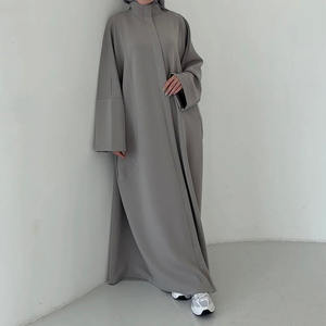 कस्टम कपास ऊन उच्च-कॉलर सर्दियों के अबाया कोट के साथ बालों वाली रेमादन मुस्लिम महिला पोशाक इस्लैमिक थोक abया - Product Image 4