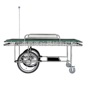 Carrito de Emergencia de Acero Inoxidable 1900*600*780mm con Dos Ruedas Grandes y Dos Pequeñas para Transporte de Pacientes, Uso Médico - Product Image 5