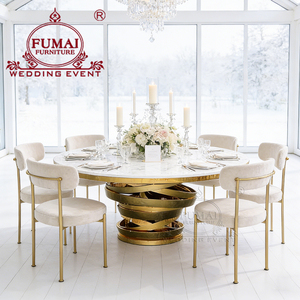 Mesas de Comedor Modernas para Bodas al Aire Libre Estilo Americano, Tablero de MDF, Base de Acero Inoxidable, No Plegables, Alquiler de Muebles para Hoteles y Eventos, Fumai - Product Image 6