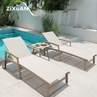Chaise longue de luxe en aluminium pour hôtel, piscine, plage, salon de jardin, canapé d'extérieur, chaise longue moderne haut de gamme pour patio