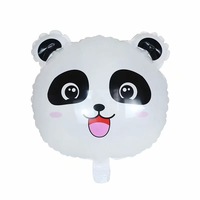 Ballons en aluminium Panda : Tête de Panda assise, étoile et cœur – Ensemble de ballons Mylar pour thème Panda ou zoo