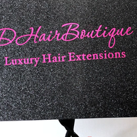 Boîte à perruque vierge de luxe à paillettes noires, emballage pour Extension de cheveux, emballage de tresse, accessoire de tissage, boîte à cheveux