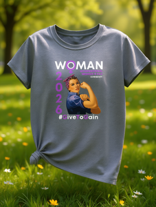 T-shirt da donna girocollo a maniche corte con stampa Giornata Internazionale della Donna 2026, stile vintage, vestibilità comoda e regolare - Product Image 2