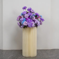 Bouquet de fleurs artificielles en soie bleu violet pour centre de table de mariage, arrangements floraux, décoration de chemin de table de mariage