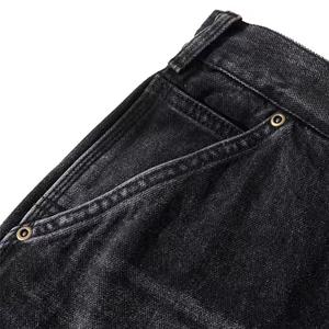 Wholesale Heavyweight 14 oz Black <b>Carpenter</b> Jeans Workwear <b>Pant</b> Double Knee Denim Cotton Jeans for <b>Men</b> - Product Image 2